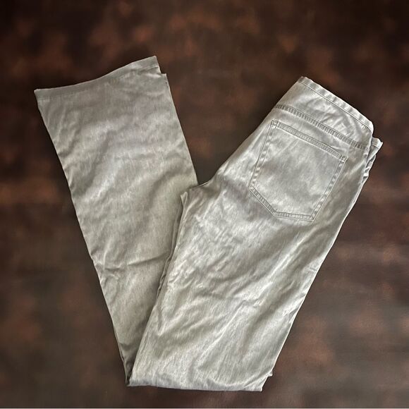 Seven 7 Express Vintage Silver Ruched Women’s Flare Pants Zip Front Y2K EUC 29 - Picture 3 of 8